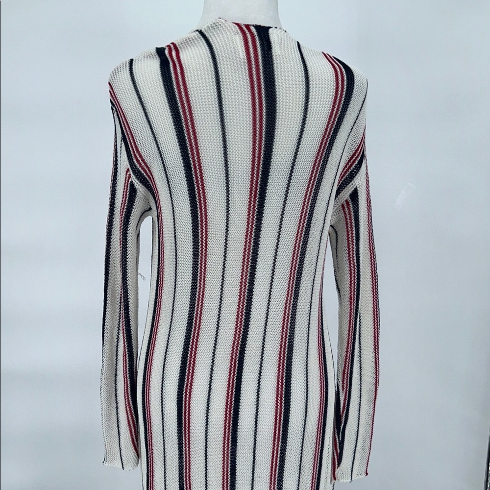 Lost + Wander Striped Knit Duster Cardigan Cream Red Blue XS S Women Boho - Picture 9 of 10